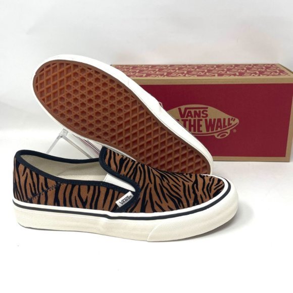 Vans Slip On Sf Shoes Womens Size Stripes Low Top Skate Canvas Brown VN0A5HYQ9ZY - Picture 11 of 11